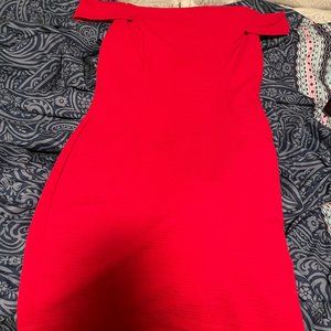 Off Shoulder Ribbed Mini Dress